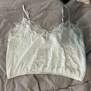 light green lounge laced tank top